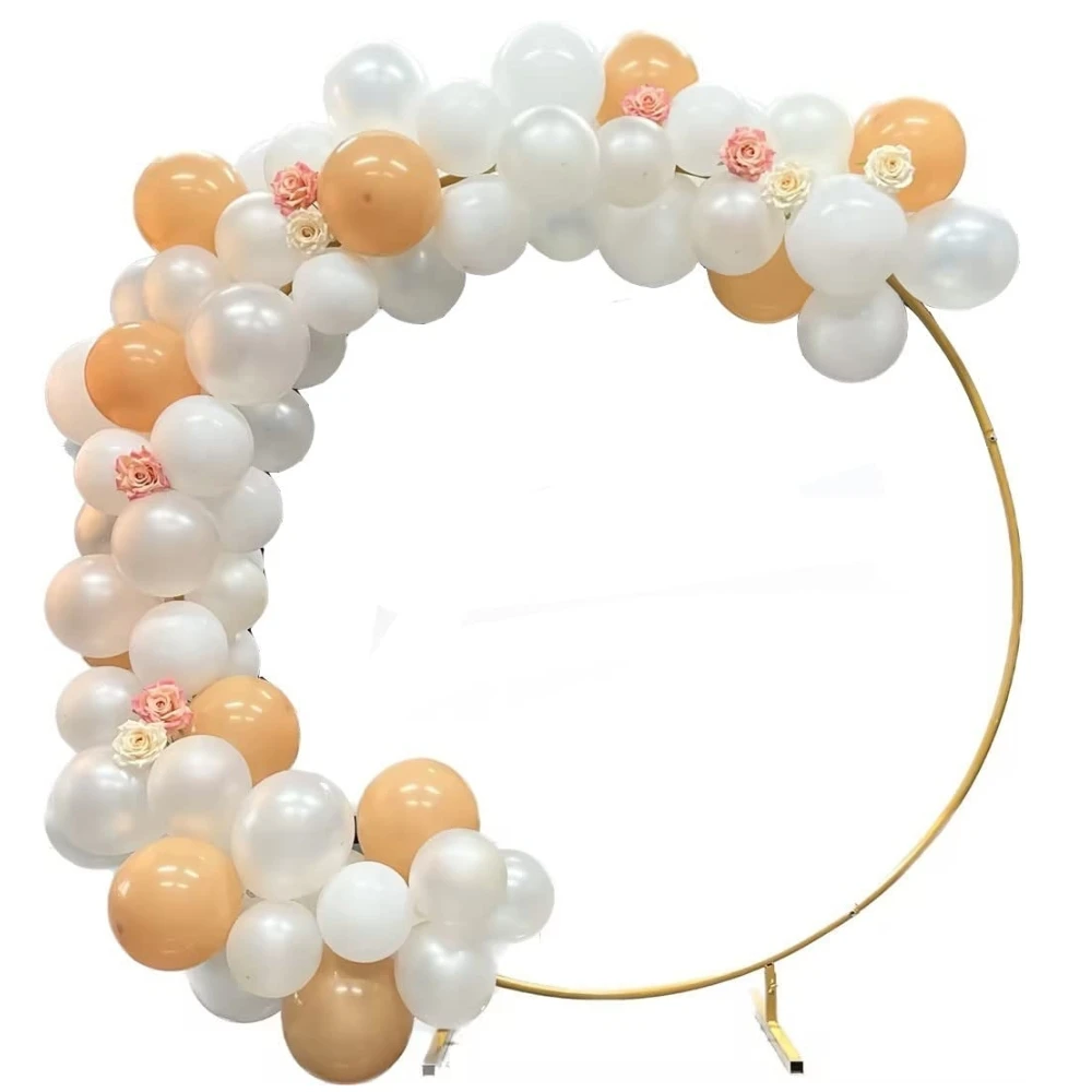 

Round Backdrop Stand Circle Balloon Arch Frame for Wedding Birthday Party Baby Shower Garden Indoor and Outdoor Decoration Gold