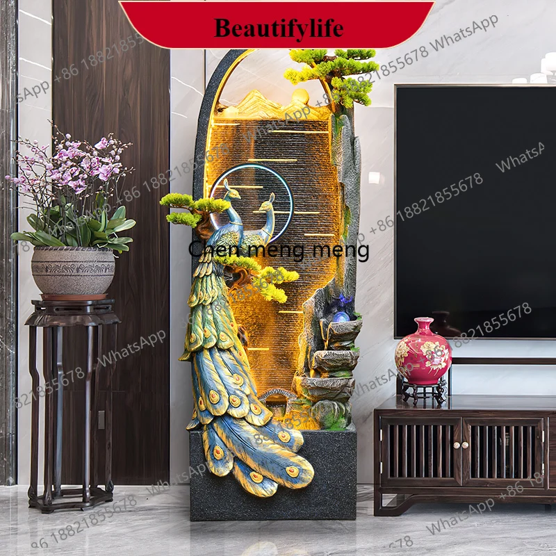 

G153 Living room water curtain wall flowing water ornament circulating water landscape rockery fountain floor entrance decoratio