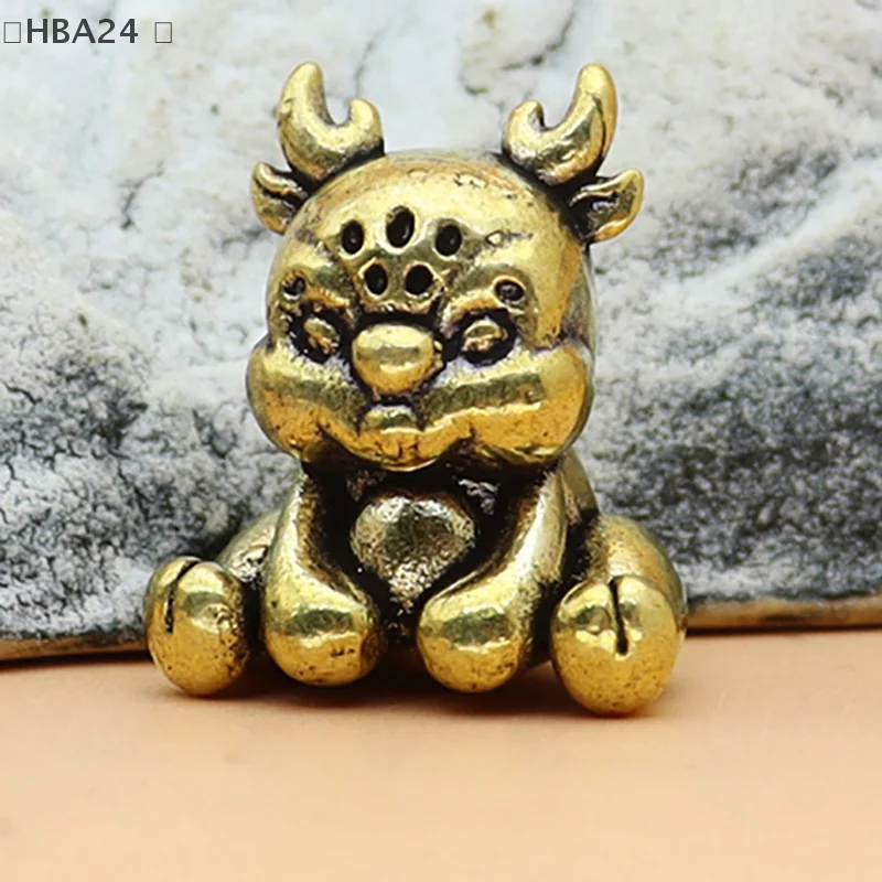 1PC Chinese Fengshui Brass Statue Figurine Divine Dragon Sculpture Wealth Decor Prosperity Good Ornament Dragon Luck Animal