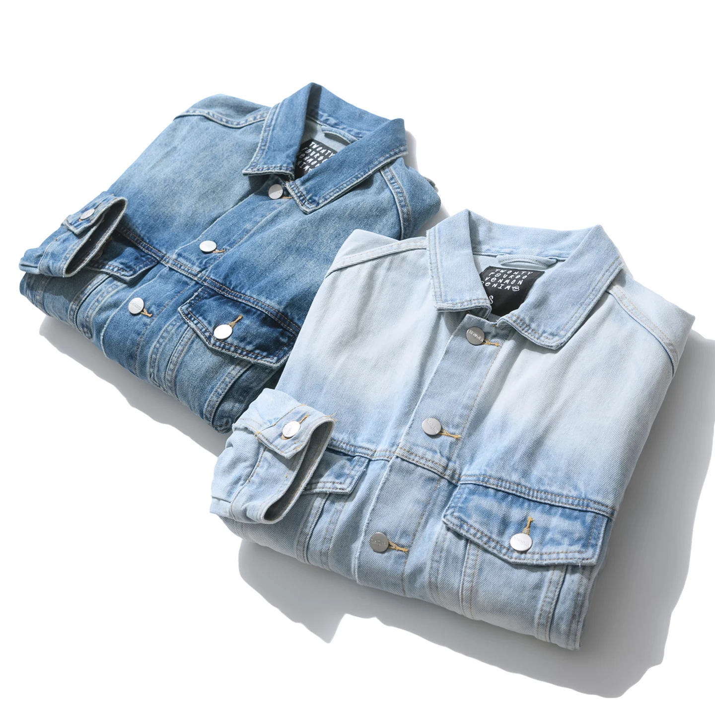 Washed Cotton Denim Jacket Men's Autumn Winter American West Coast Style Casual Fashion Outerwear Standard Fit Long Sleeve