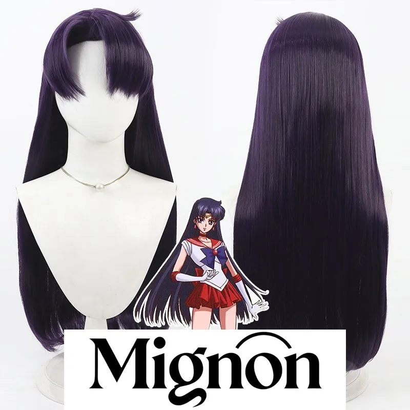 

Парик для косплея Сейлор Мун Хно Рей, темно-фиолетовые свободные волосы, 70 см, гнездо Богомола