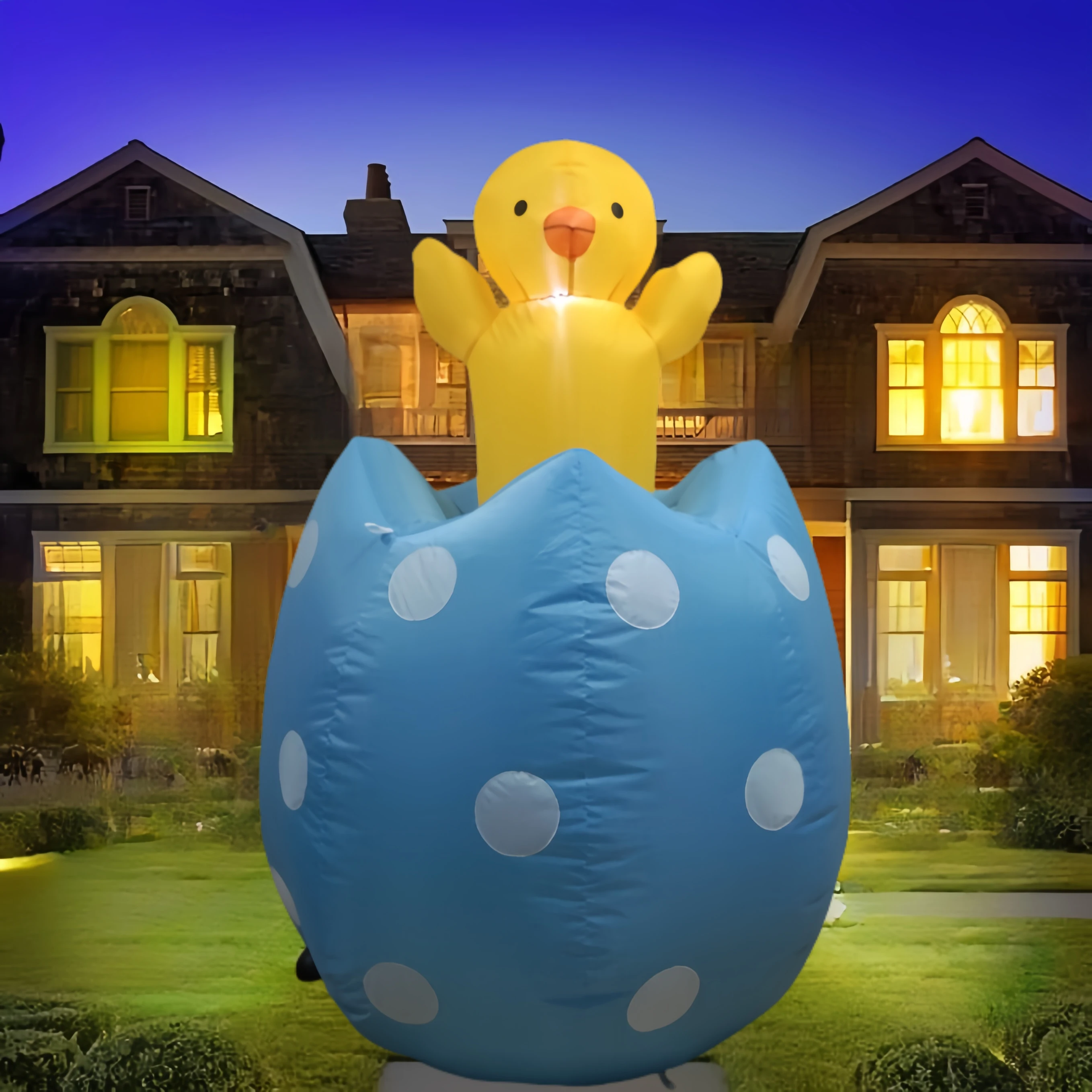 

4FT Easter Inflatables Up and Down Chick Go Out Egg Shell LED Lighted Indoor Outdoor Decoration Blow Up Yard Easter Party Toys