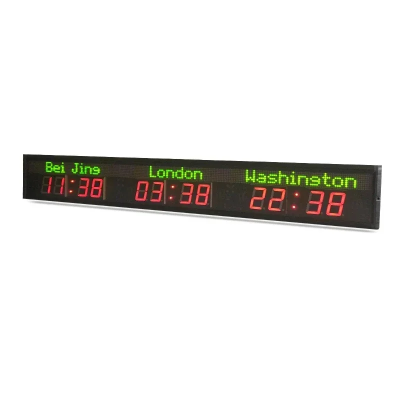3 Time Zone Clock Light Emitting Diode Large Wall Multi-Zone Clock Global Positioning System Digital Clock