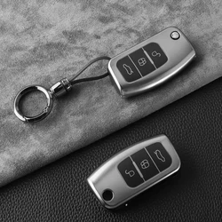 TPU Car Flip Key Case Cover for Ford Fiesta MK7 Focus 2 C-Max Ecosport S-Max Fusion Mondeo Keyless Protector Shell Accessories