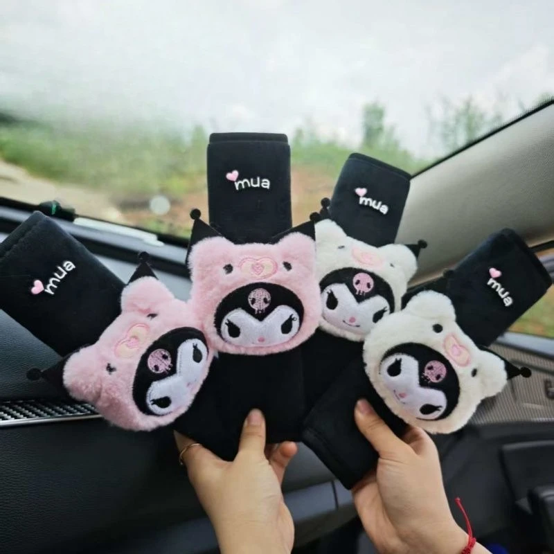 

Sanrio Hello Kitty Kuromi Car Seat Belt Pads Car Seat Shoulder Strap Pad Cushion Cover Car Belt Protector Safety Belt Cover