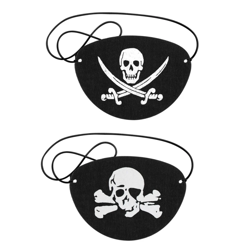 2024 New 12Pcs Role Playing Pirate Eye Patch Felt Eye Skeleton Eye Patches For Halloween Christmas Pirate Theme Party Decors