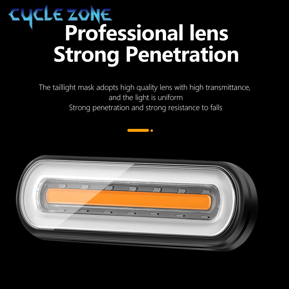 

Brake Sensor Bike Rear Light Wireless Remote Control Bicycle Turn Signal Taillight Cycling Red and Yellow Lamp for MTB Road Bike