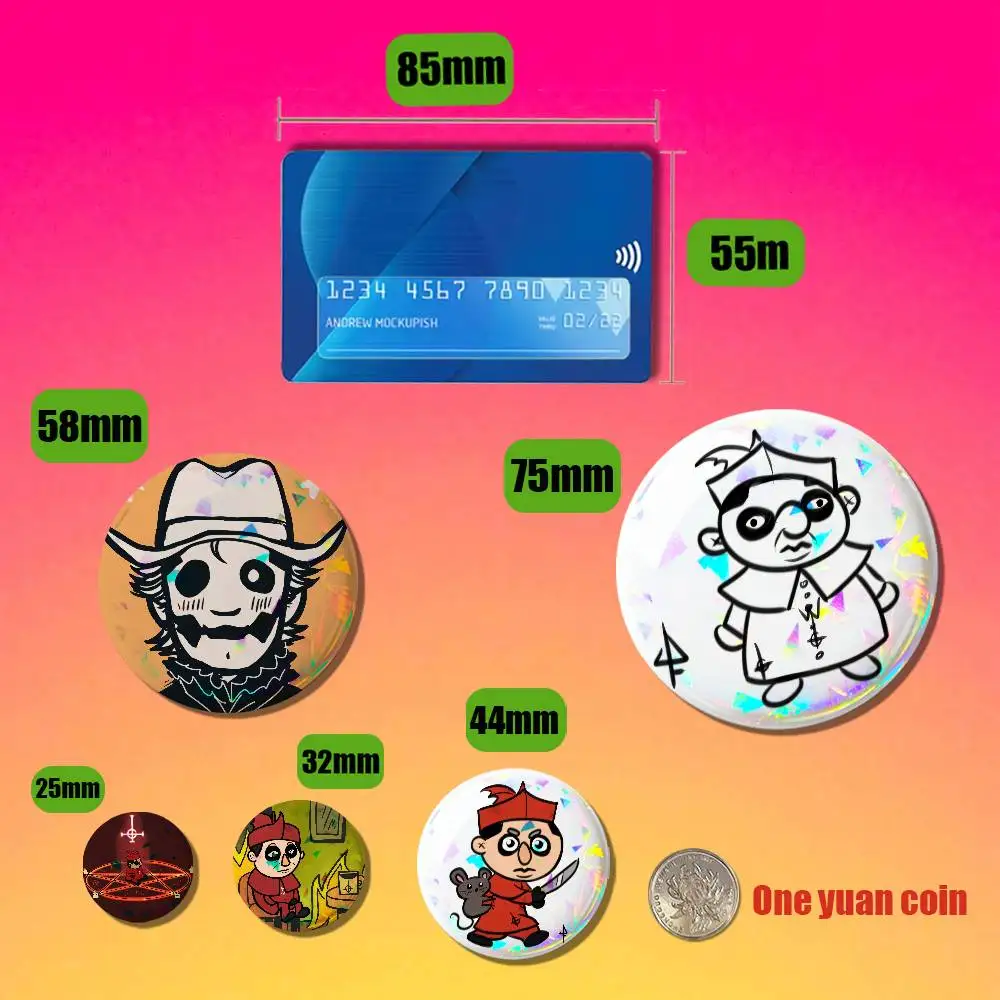 For Band G-Ghost Badge Cover Custom Pin Insignia Emblem Round 32mm Button Hats Laser Film