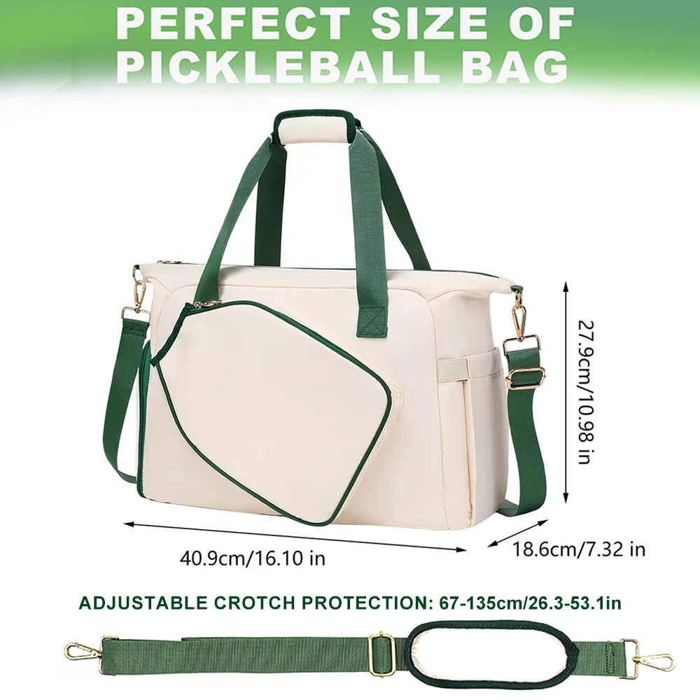 1PCS Pickleball Bag with Paddle Pocket Large Pickleball Duffle Bag with Shoe Compartment Sport Bag Gym Handbag for Men & Women