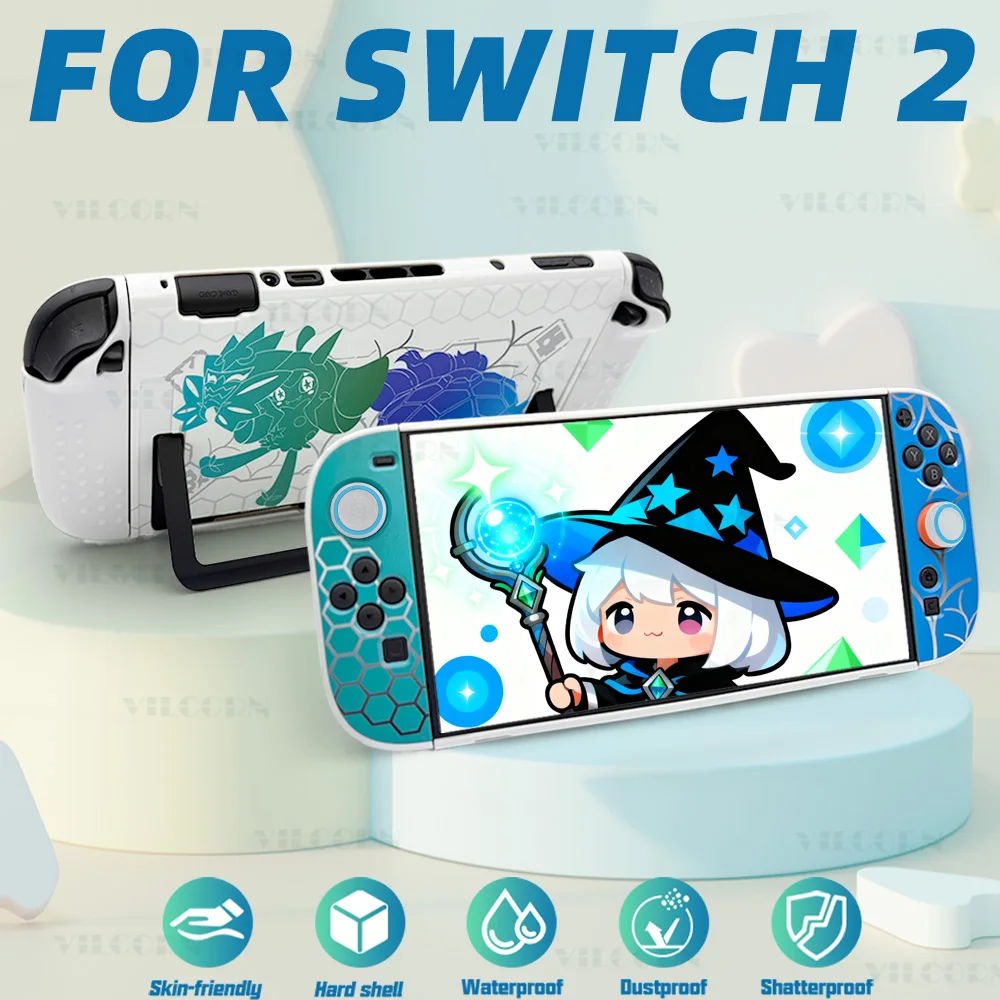 Newly Protective Case For Switch2 Cover For Switch 2 Dock Station Cover Skin ZA Game Accessories Protect Shell With 2 Keycaps