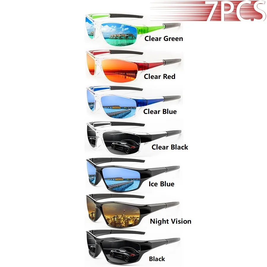7PCSFashion Schutzbrille für Herren und Damen, Fahrrad-Sonnenbrille, Fahrrad-MTB-Brille, Outdoor-Sportbrille – Detail 9