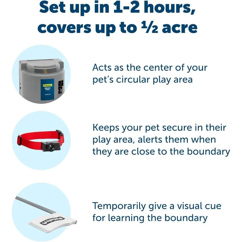 무선 애완 동물 울타리-오리지널 무선 격납 시스템-개용 최대 1/2 에이커 커버, 8 파운드 이상, 톤/정전기