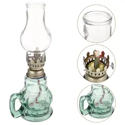 Chamber Oil Lamps Kerosene Vintage Decor Lamps Vintage Indoor Light Use Chamber Home Retro Clear Vintage Decors Wick Desktop