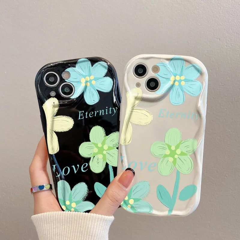 3D Wavy Edge Case For Samsung A54 5G A53 A55 A52 A51 A50 A35 A34 A32 A24 A23 A22 A13 A14 S24 Ultra S23 S21 S20 FE Soft TPU Cover