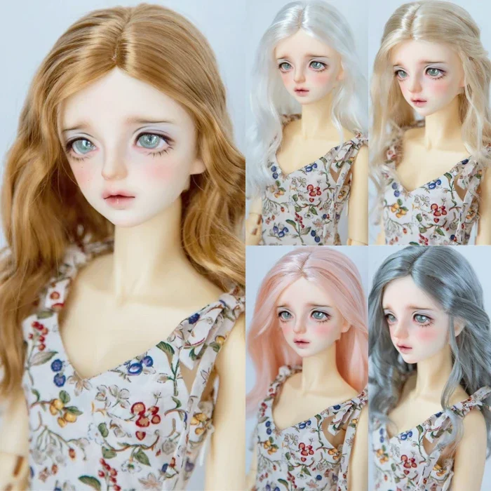 D03-P731 children toy BJD DD SD  MSD 1/3 1/4 doll's wig brown gray white pink golden Long curly hair 1 pcs