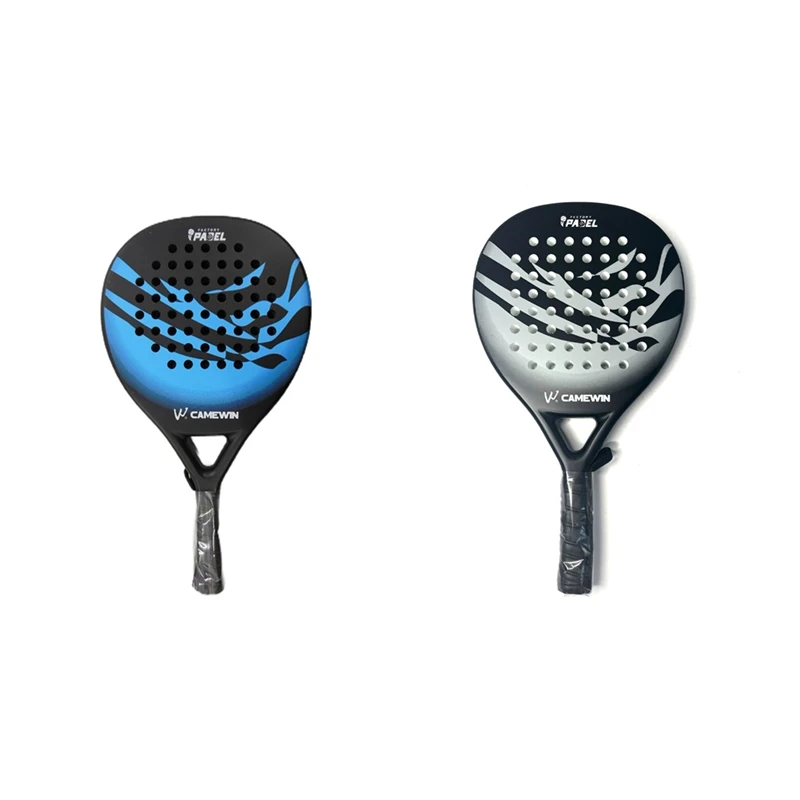 CAMEWIN raket Padel serat karbon EVA, raket raket wajah dengan bantalan, penutup tas warna biru