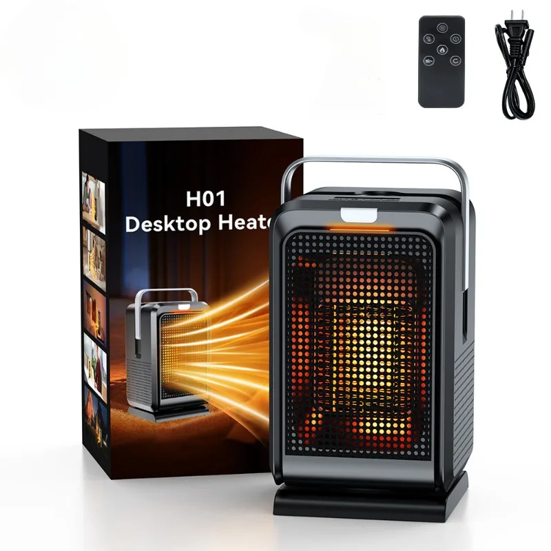 

1000W PTC Ceramic Electric Heater with Remote Small Household Dual-purpose Tip-Over Protection Bedroom Office Indoor 110V/220V