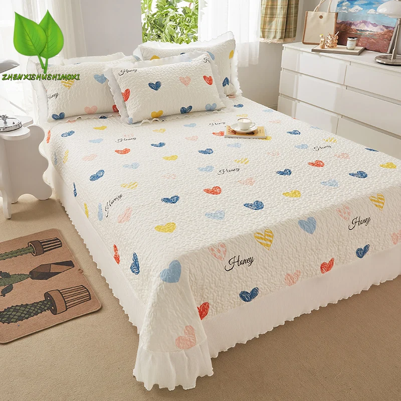 Korean Lace Bed Quilt Lightweight Soft Quilt Cover Sheet Lençol De Cama Casal Bedspreads Queen King Size 240x260cm 1pc