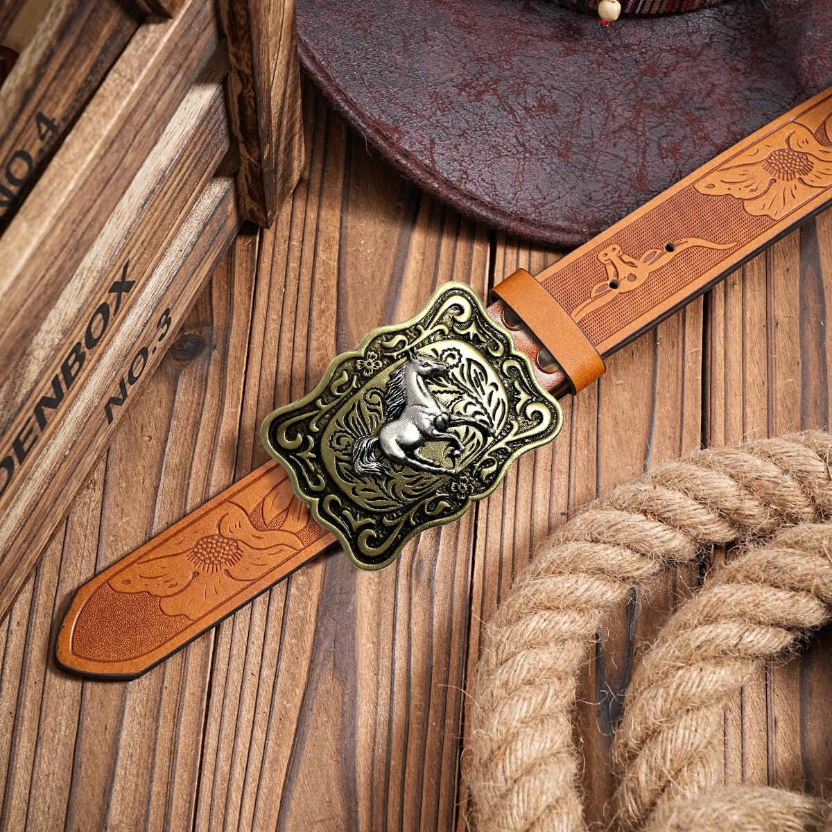 Quality Men's Leather Belt Gol - Vintage Fashion Nz 评论和价格