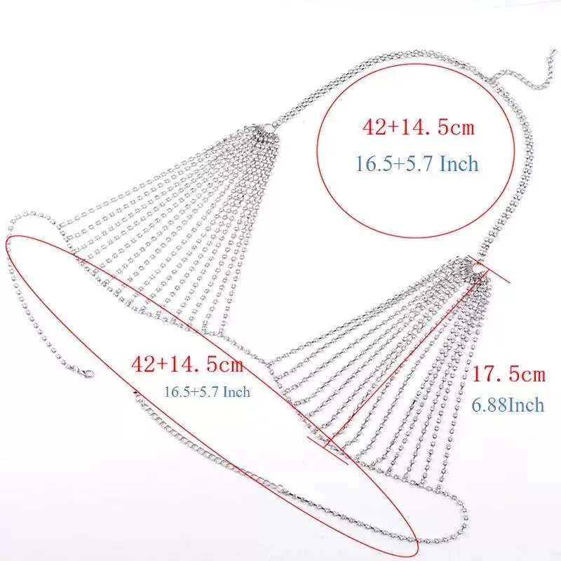 Модные аксессуары, цепочка для тела со стразами, цепочка на грудь, сексуальное бикини, женский многослойный бюстгальтер, аксессуары на груди, аксессуары для одежды