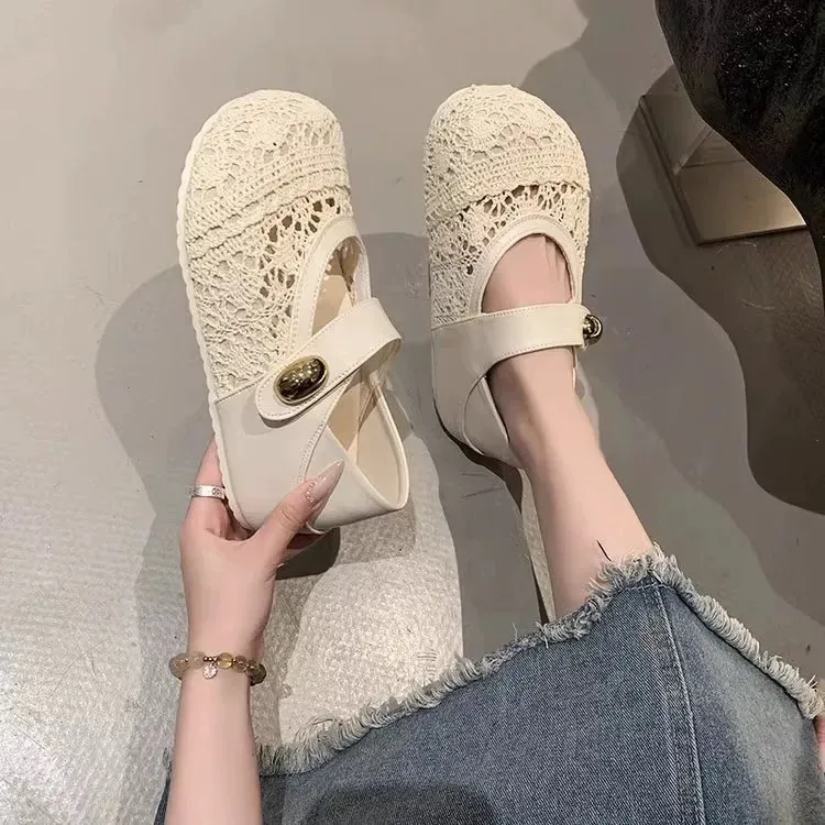 2026 Summer New Wear Slip-on Lazy Singles Low Heel Pumps Flat-soled Women's