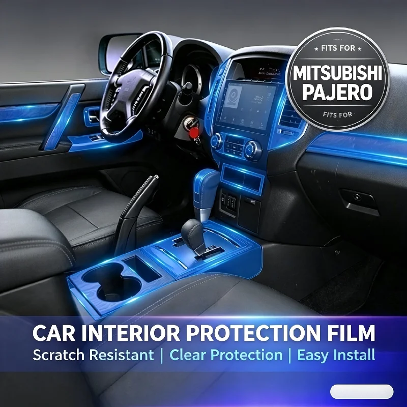 For Imported Mitsubishi Pajero V97 center console gear shift transparent protective film interior modification film