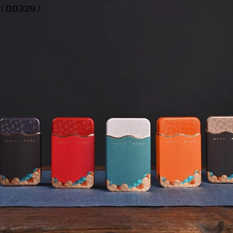 Rectangular Wavy Pattern Metal Storage Tea Box Small Portable Tin Biscuit Packaging Box Home Desktop Tea Organizer Case〔DD329〕