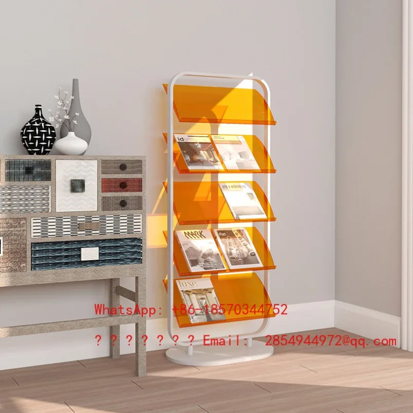 Nordic Simple Acrylic Multi-layer Bookshelf, Newspaper Promotional Materials Display Rack