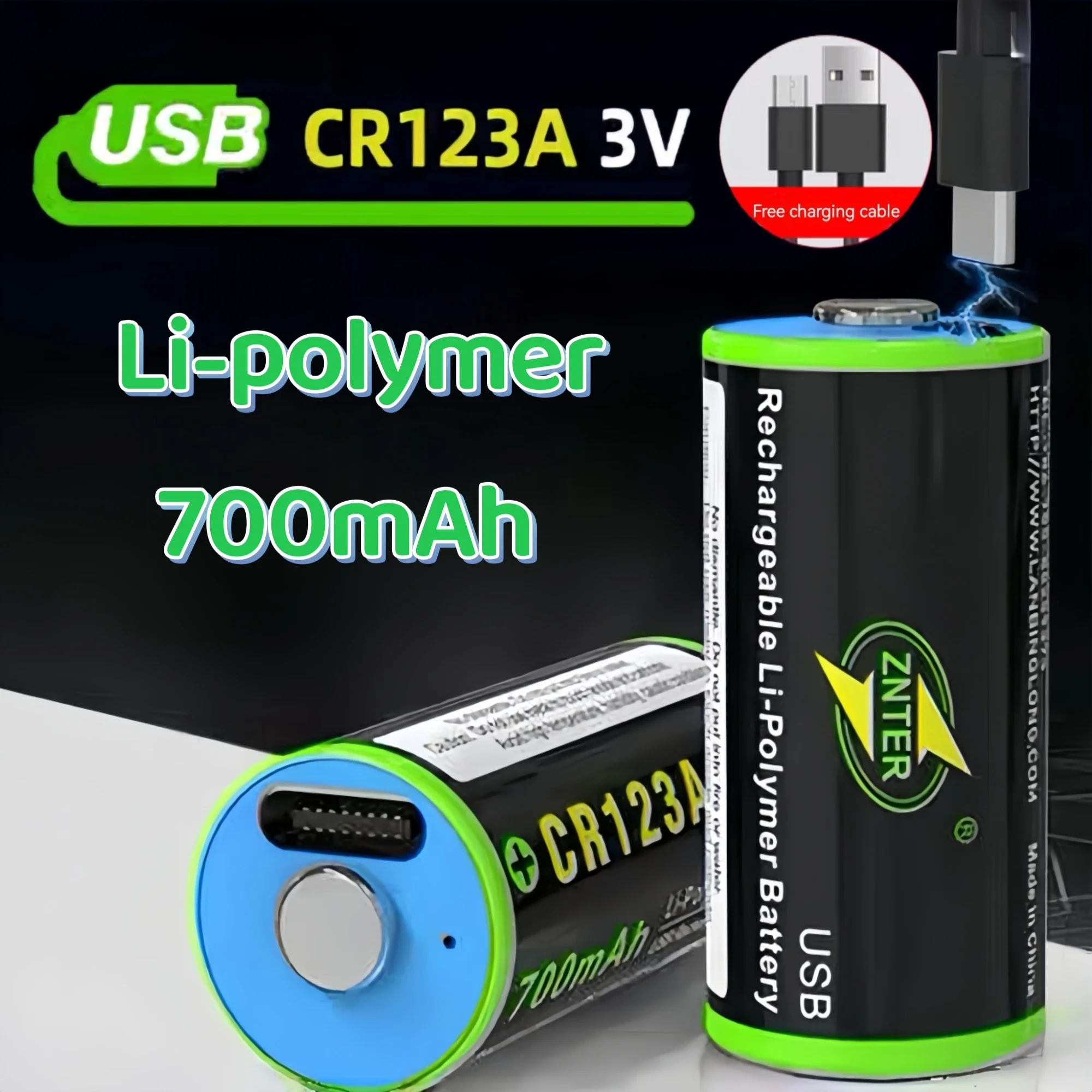 CR123A battery rechargeable 3V USB Lithium Polymer Battery for Camera Monitor Gps tracker Spy cam Walkie talkie Smoke alarm Toy