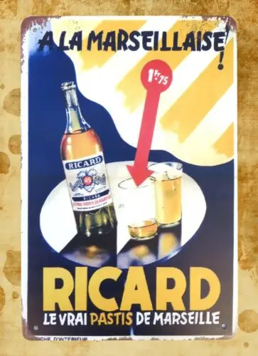 Ricard Pastis Französisch Likör Bar Pub Metall Zeichen kreative Wand dekoration