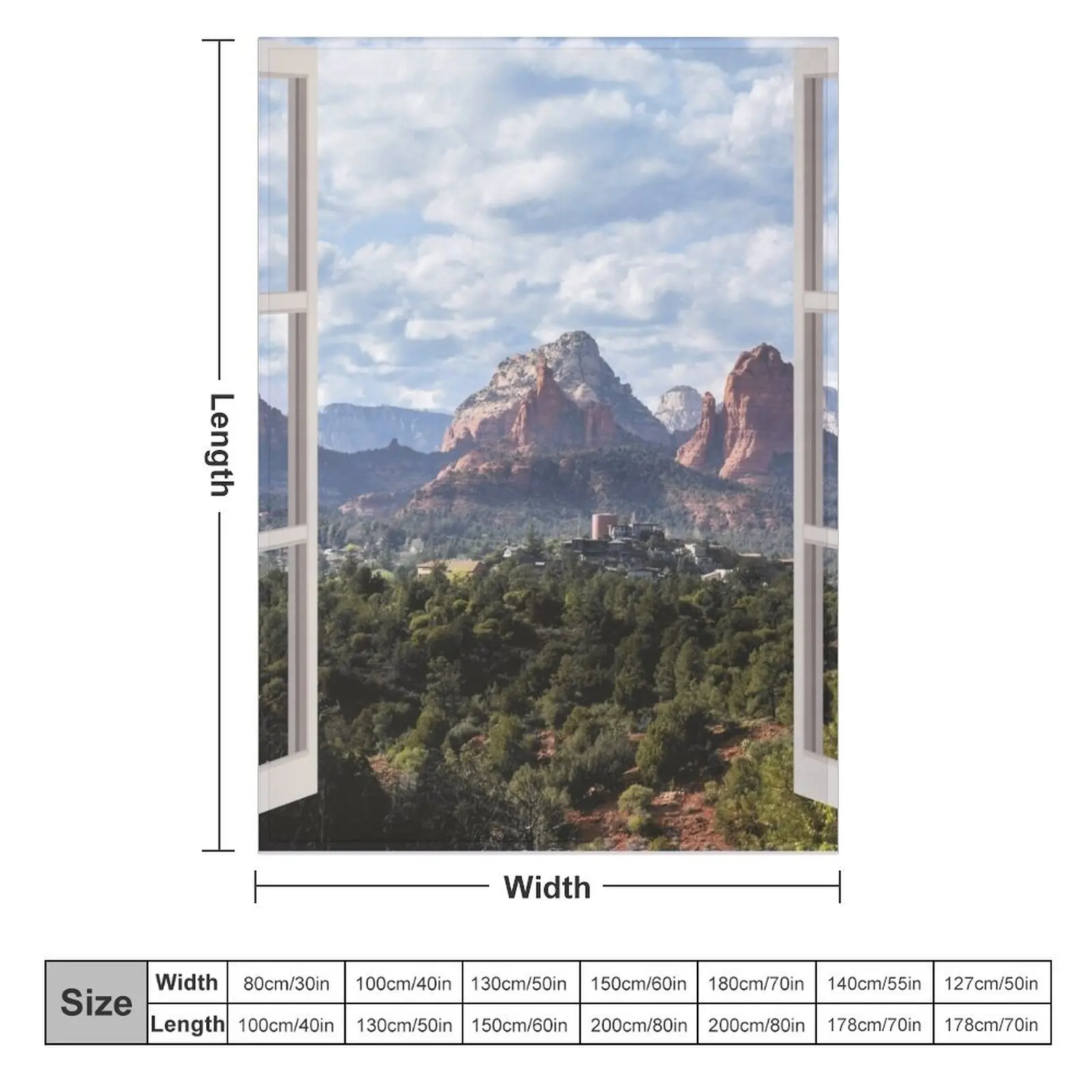 Sedona Window View Throw Blanket heavy to sleep Single Soft Plush Plaid Plush Blankets