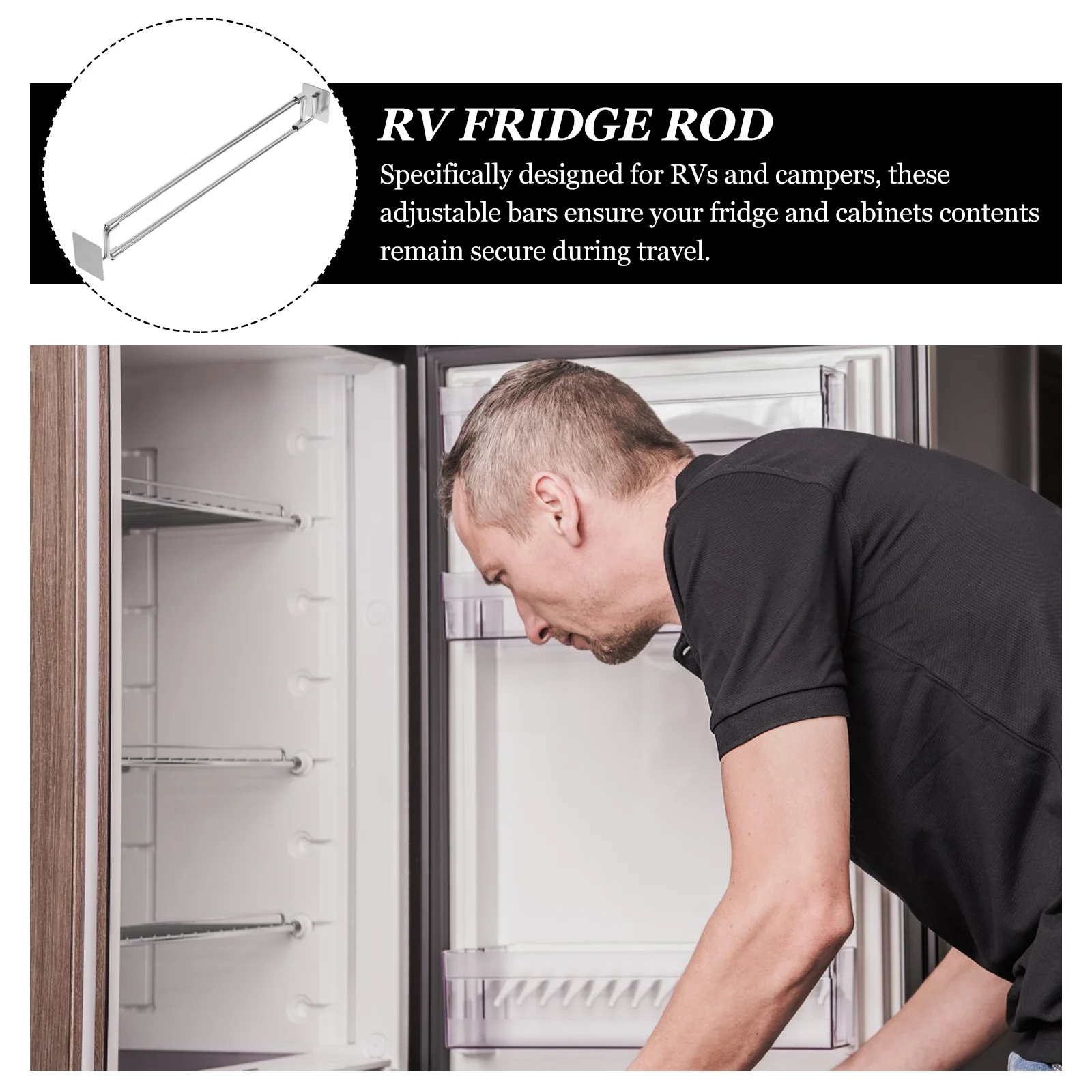 

Передвижной кронштейн для холодильника, натяжной стержень для холодильника, регулируемая телескопическая опора из нержавеющей стали для прицепов, аксессуары для кемперов