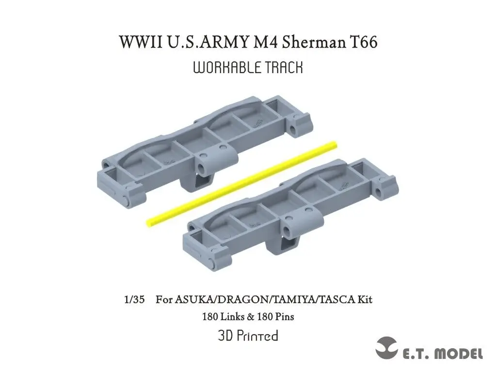 

Модель ET, 3D печать 1:35 P35-095 Второй мировой войны, армия США, M4, Sherman T66, рабочий трек