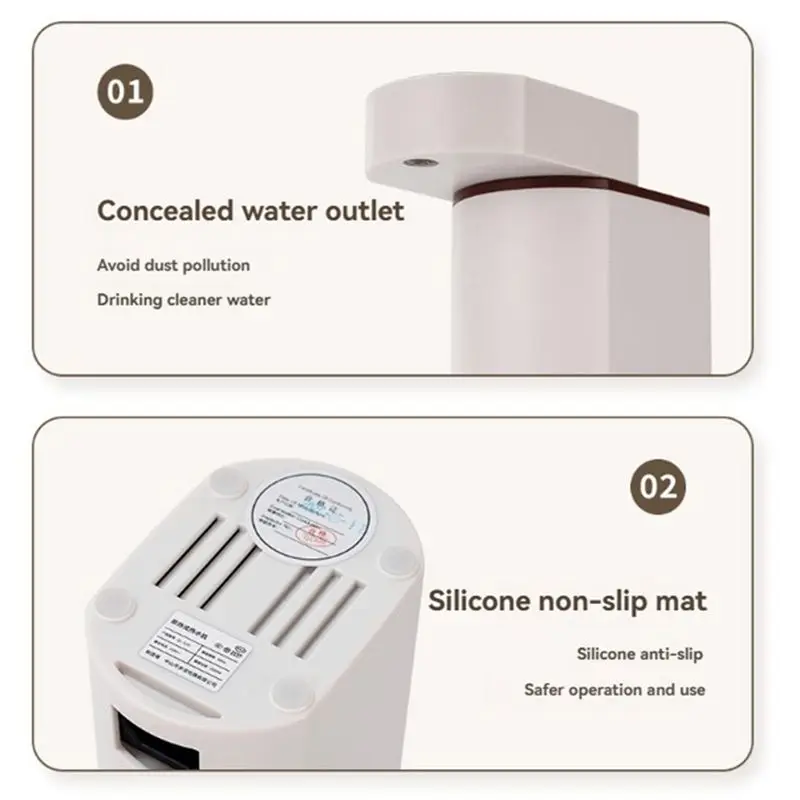 A23F-Portable Instant Hot Water Dispenser Smart Touch Screen Water Purifier For Travel And Home EU Plug