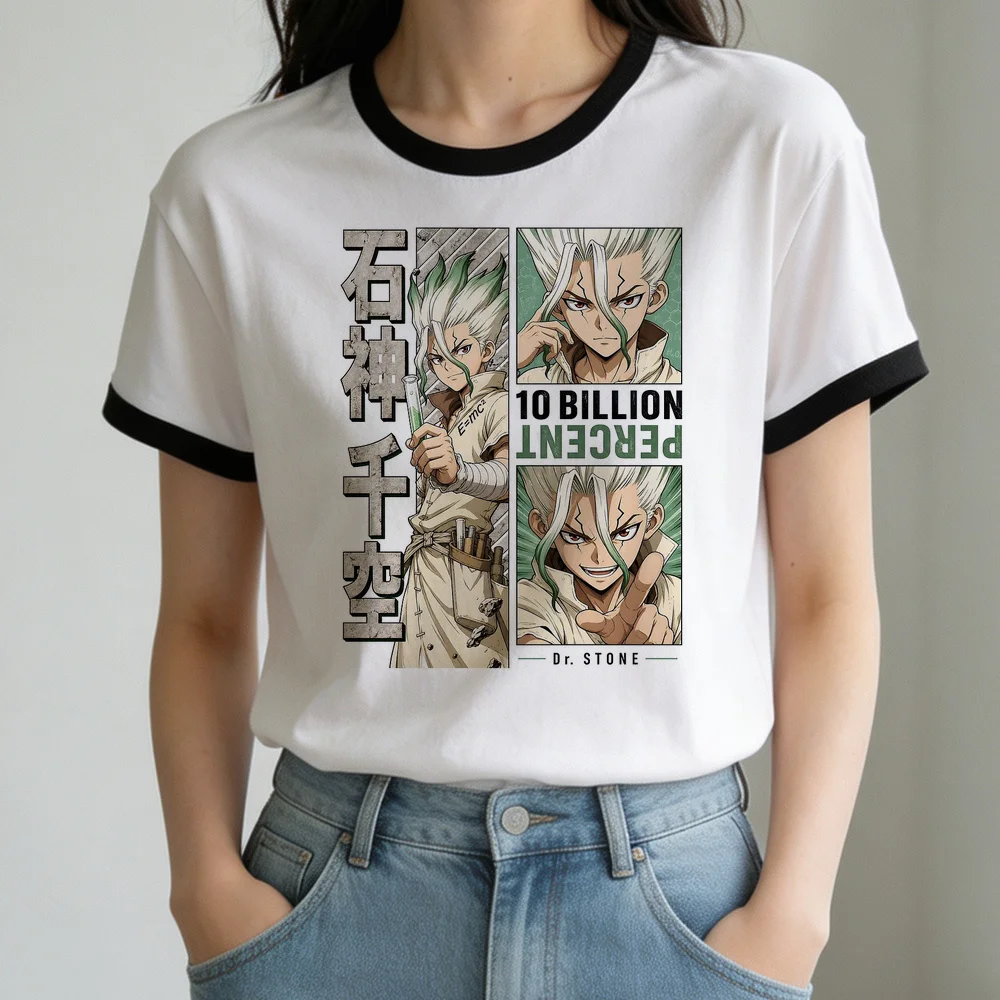 Dr Stone tshirt female emo japan streetwear 80s t-shirt cute emo Retro