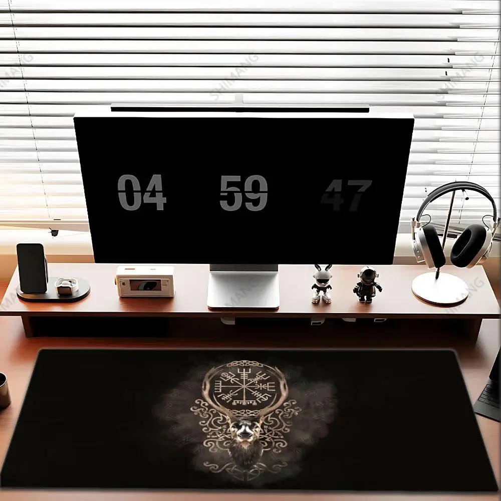 Viking-Vegvisir Logo Mousepad INS Tide Large Thickened Mouse Pad Oversized Gaming Keyboard Notebook Table Mat for PC Computer