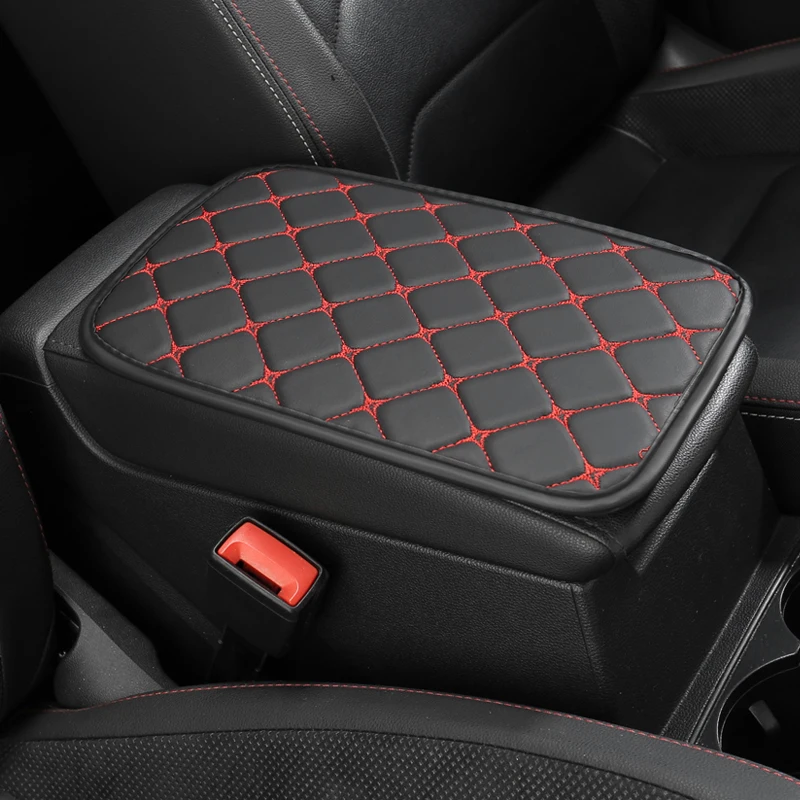 Star Texture PU Leather Car Armrest Box Cushion Center Console Protection Cushion Double Pocket or No Pocket view 4