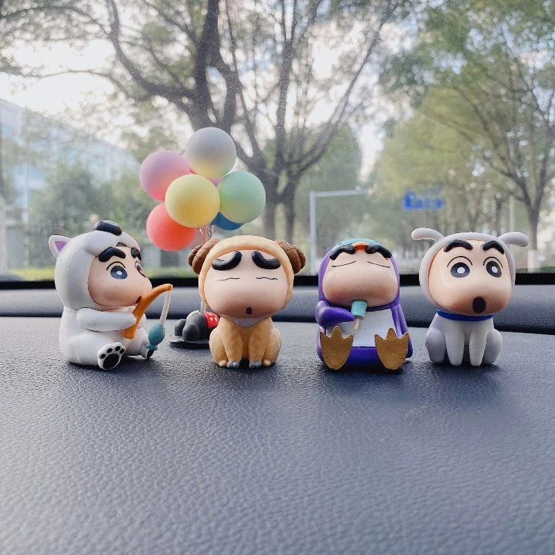 تلوين شين تشان أنيمي الكرتون Q نسخة الشكل Nohara Shinnosuke نموذج Kawaii سيارة زخرفة دمية جمع الهدايا اللعب #4