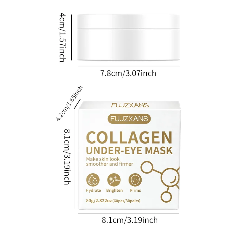 Bio-Collagen Eye Mask 60 Patches, Cooling Hydrogel For Puffy Eyes with Niacinamide & HA, Brightening Hydrating Firming, Soothing view 4