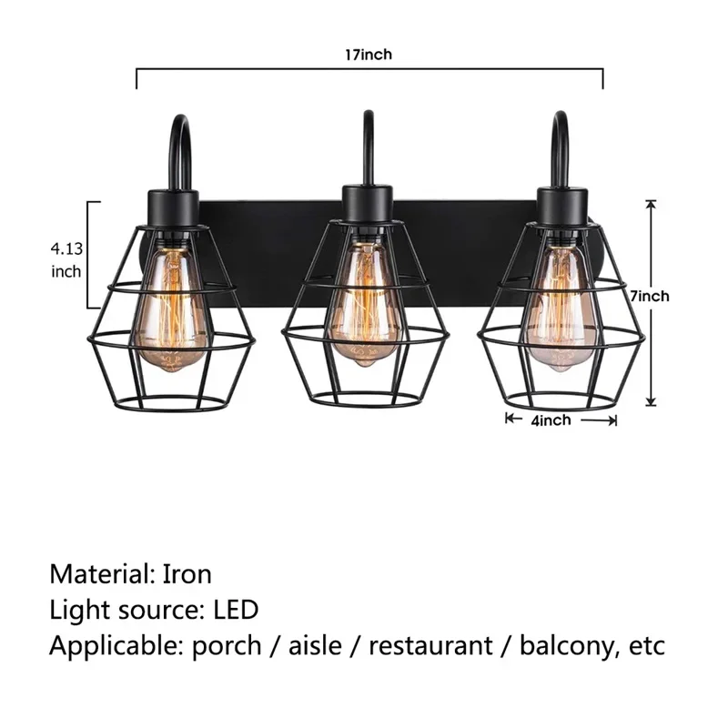 KERWIN Retro Wall Light โคมไฟในร่ม Scones ติดตั้ง Originality Design Loft ห้องนอน LED โคมไฟอุตสาหกรรม