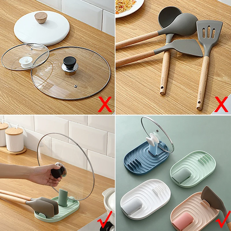 Foldable Pot Lid Holder Kitchen Organizer Shovel Storage Rack Drain Drying Rack for Sink Space Saving Kitchen Gadgets