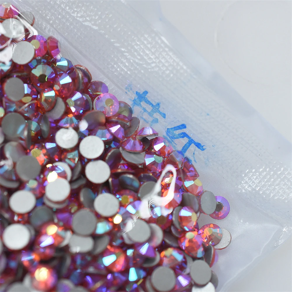 SS3-30 1440PCs Hyacinth AB Glass Nail Art Decorations Flatback Rhinestones Non HotFix Crystal Orange Red Crystals Diamond