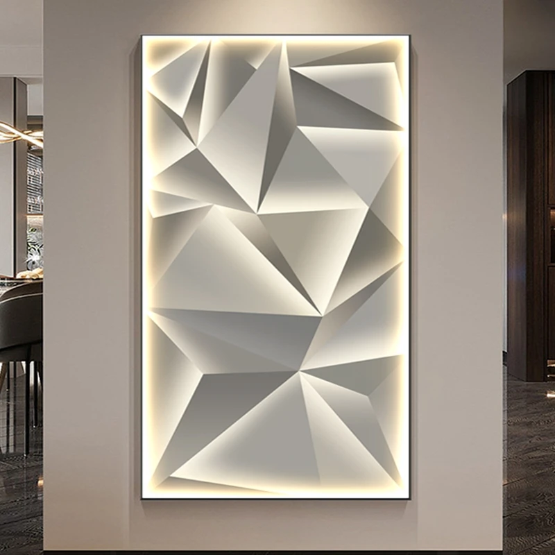 Modern Geometric Abstract Light Interior Painting Led Wall Hanging Lights For Living Room Dining Room Bedroom Closet Decoration