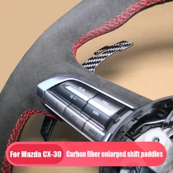 For Mazda CX-30 modified steering wheel with enlarged carbon fiber paddles