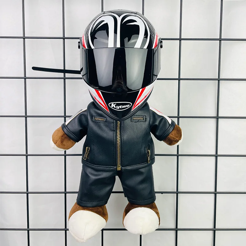 

Motorcycle doll bear helmet model motorcycle pendant doll plush doll doll