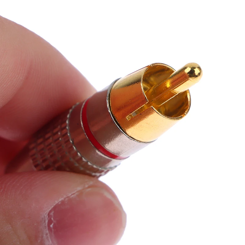 2Pcs RCA Male Connector Non Solder Plug Adapter For Audio Cable Plug Video CCTV Camera Solder-Free Adapter Cable Converter