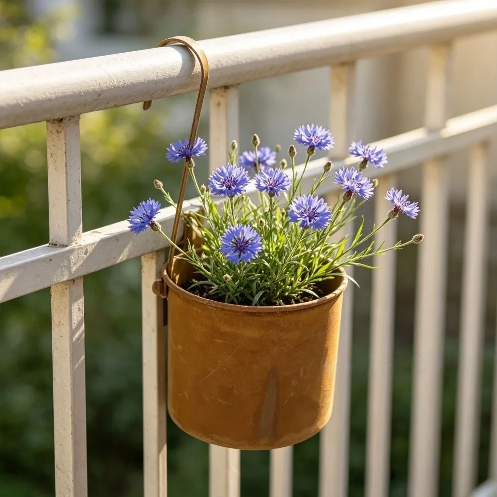 Handcrafted Wall Hanging Flower Bucket Rusted Iron Unique Hanging Flowerpot Antique Styles Rust-Proof Plant Hanging Basket
