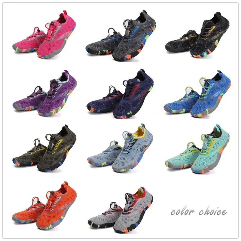 New Children's Aqua Shoes Women Colorful Walking Sports Upstream Wading Sneaker Breathable Mesh Five Fingers Swimming Water Shoe