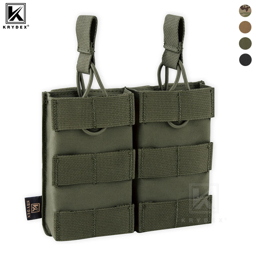 

KRYDEX Tactical 5.56 Magazine Pouch Modular Double Open Top Mag Pouch with MOLLE Strap for M4 M16 Magazines Hunting Accessories