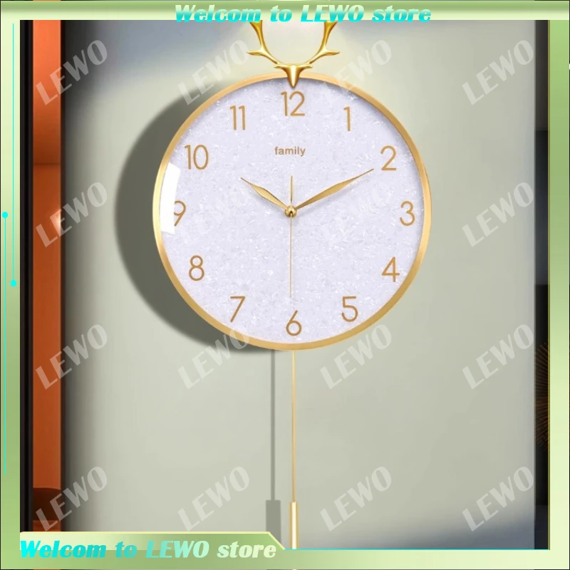 

Pendulum Art Wall Clocks Luxury Vintage Larage Pendulum Wall Clocks Interior Gold Mecanismo Reloj Pared Home Decorating Items